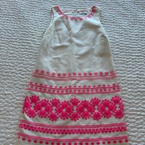 Vineyard Vines- White and Bright Pink Linen Dress- Size 2
